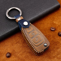 Premium Leather key fob cover case fit for Ford F4 remote...
