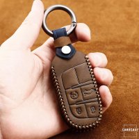 Premium Leder Cover passend für Jeep, Fiat Schlüssel + Anhänger  LEK60-J6