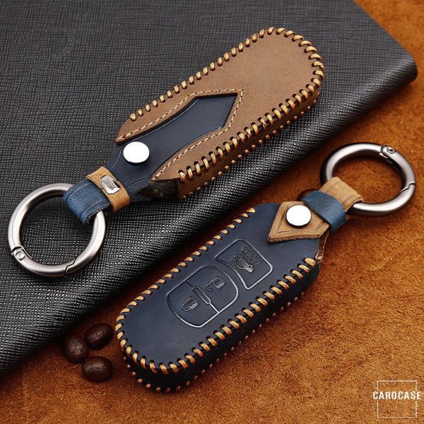 Premium Leather key fob cover case fit for Mazda MZ2 remote key