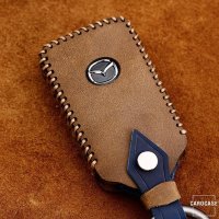 Premium Leder Cover passend für Mazda Schlüssel + Anhänger  LEK60-MZ5
