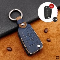 Premium Leather key fob cover case fit for Volkswagen, Skoda, Seat V3X remote key