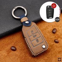Premium Leather key fob cover case fit for Volkswagen,...