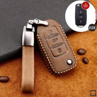 Premium Leather key fob cover case fit for Volkswagen, Skoda, Seat V2X remote key