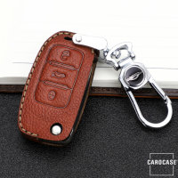 Premium Leder Schlüsseletui passend für Volkswagen, Skoda, Seat Schlüssel  LEK62-V2
