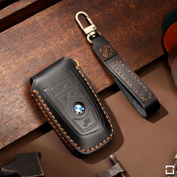 Coque de clé de Voiture en cuir compatible avec BMW clés inkl. Karabi,  24,50 €
