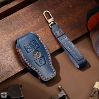 Premium Leder Schlüsselhülle / Schutzhülle (LEK64) passend für Mercedes-Benz Schlüssel inkl. Karabiner + Lederband