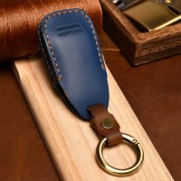Coque de clé de Voiture en cuir compatible avec Mercedes-Benz clés inkl. Schlüsselring (LEK65-M9)