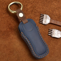 Premium leather key cover for Porsche keys including keyring (LEK65-PE2)