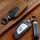 Premium leather key cover for BMW keys incl. keyring hook + leather keychain (LEK66-B7)