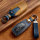 Coque de clé de Voiture en cuir compatible avec Mercedes-Benz clés inkl. Karabiner + Lederband (LEK66-M9)