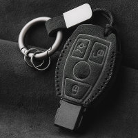 Alcantara key cover for Mercedes-Benz keys Incl. hook + key ring (LEK69-M7)
