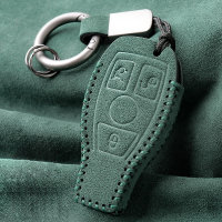 Alcantara Schlüsselhülle (LEK69) passend für Mercedes-Benz Schlüssel inkl. Karabiner + Schlüsselring