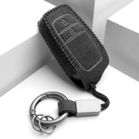 Alcantara Schlüsselhülle (LEK69) passend für  Schlüssel inkl. Karabiner + Schlüsselring