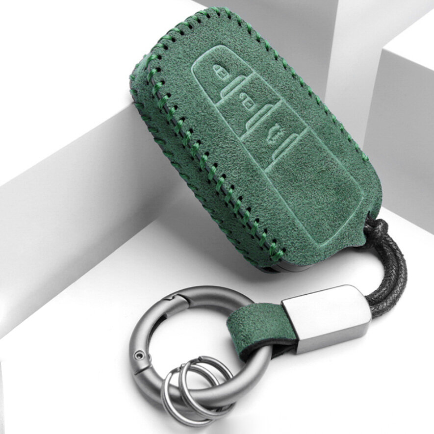 Alcantara Schlüsselhülle (LEK69) passend für  Schlüssel inkl. Karabiner + Schlüsselring Premium Autoschlüssel Schutzhülle - Detailansicht 2