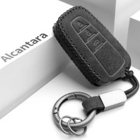 Alcantara Schlüsselhülle (LEK69) passend für  Schlüssel inkl. Karabiner + Schlüsselring