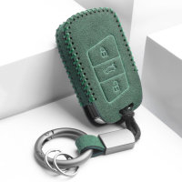 Alcantara key cover for Volkswagen, Skoda, Seat keys Incl. hook + key ring (LEK69-V4)