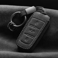 Alcantara key cover for Volkswagen, Skoda, Seat keys Incl. hook + key ring (LEK69-V6)