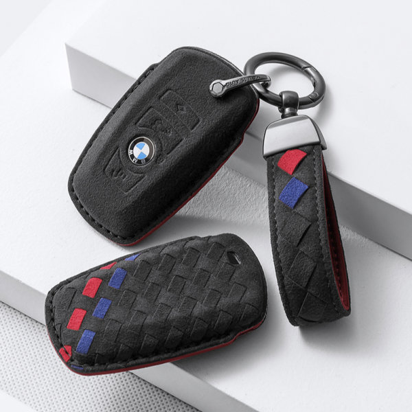 Schlüssel Hülle Cover Leder passend für BMW Schlüssel Typ-B30, 14,32