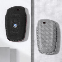 Funda protectora de cuero alcantara para llaves BMW incluye llavero (LEK72-B5)