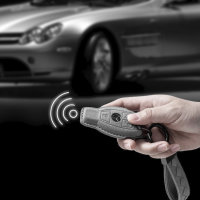 Funda protectora de cuero alcantara para llaves Mercedes-Benz incluye llavero (LEK72-M8)