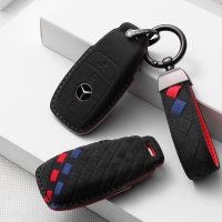 Alcantara Schlüsselhülle (LEK72) passend für Mercedes-Benz Schlüssel inkl. Schlüsselanhänger