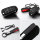 Alcantara Schlüsselhülle / Schlüsselcover (LEK76) passend für Audi Schlüssel inkl. Schlüsselanhänger - schwarz