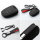 Funda protectora de cuero alcantara (LEK76) para llaves Hyundai incluye llavero - negro