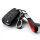 Coque de clé de voiture en cuir alcantara (LEK76) compatible avec Hyundai clés incl. porte-clés (alcantara) - noir