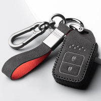 Coque de clé de voiture en cuir alcantara (LEK76) compatible avec