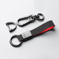 Coque de clé de voiture en cuir alcantara (LEK76) compatible avec Honda clés incl. porte-clés (alcantara) - noir