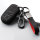Alcantara key cover (LEK76) for Jeep, Fiat keys incl. keychain - black