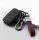 Coque de clé de voiture en cuir alcantara (LEK76) compatible avec Land Rover, Jaguar clés incl. porte-clés (alcantara) - noir
