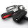 Coque de clé de voiture en cuir alcantara (LEK76) compatible avec Nissan clés incl. porte-clés (alcantara) - noir