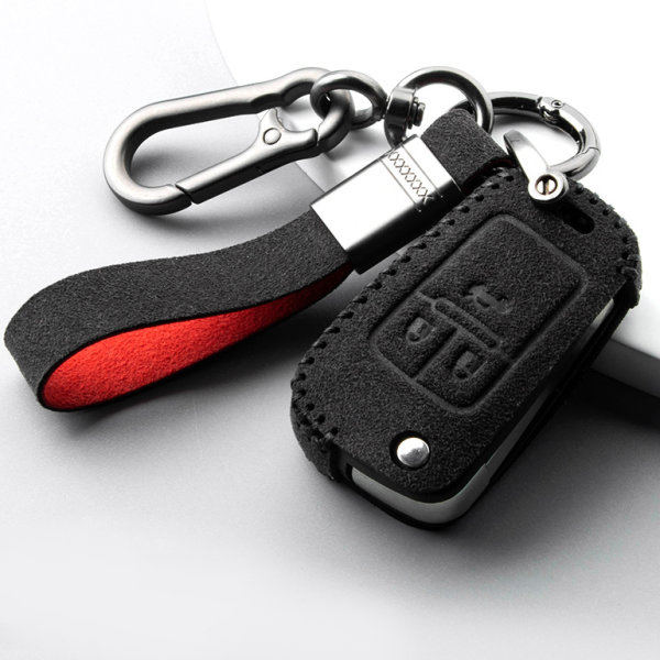 Alcantara key cover (LEK76) for Opel keys incl. keychain - black, 22,90 €