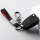 Alcantara key cover (LEK76) for Opel keys incl. keychain - black