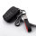 Funda protectora de cuero alcantara (LEK76) para llaves Toyota incluye llavero - negro