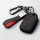 Alcantara key cover (LEK76) for Volkswagen, Skoda, Seat keys incl. keychain - black