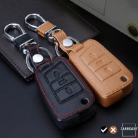 Cover Guscio / Copri-chiave Pelle compatibile con Volkswagen, Audi, Skoda, Seat V3 nero
