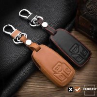 Leder Schlüssel Cover passend für Audi Schlüssel AX6 braun
