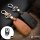 Leather key fob cover case fit for Audi AX6 remote key brown