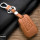 Leder Schlüssel Cover passend für Volkswagen, Skoda, Seat Schlüssel V4 braun