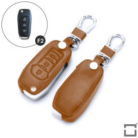 Cover Guscio / Copri-chiave Pelle compatibile con Ford F2 marrone