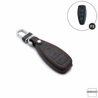 Coque de protection en cuir pour voiture Ford clé télécommande F5 noir
