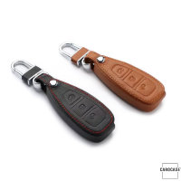 Coque de protection en cuir pour voiture Ford clé télécommande F5 brun