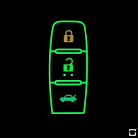 Leder Schlüssel Cover passend für Nissan Schlüssel schwarz LEUCHTEND! LEK2-N6-1
