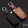Leather key fob cover case fit for Toyota, Citroen, Peugeot T2 remote key brown