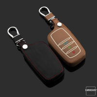 Leder Schlüssel Cover passend für Toyota Schlüssel braun LEUCHTEND! LEK2-T4-2