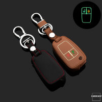 Leder Schlüssel Cover passend für Opel Schlüssel braun LEUCHTEND! LEK2-OP5-2