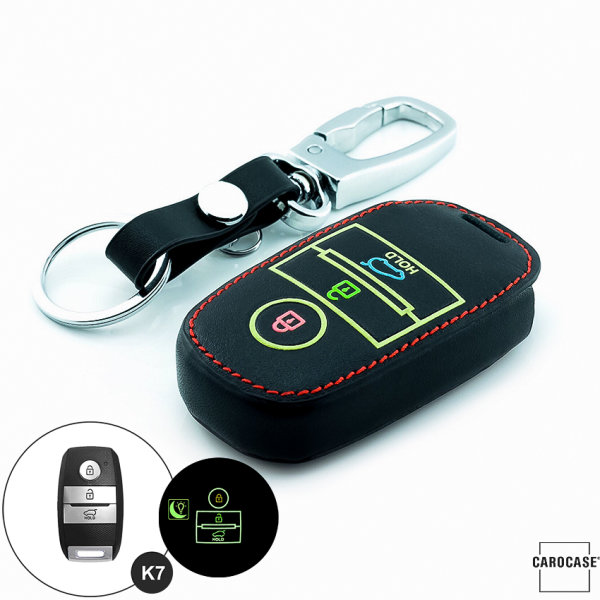 Cover Guscio / Copri-chiave Pelle compatibile con Kia K7 nero