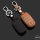 Coque de clé de Voiture (LEK2) en cuir compatible avec Kia clés incl. porte-clés - brun